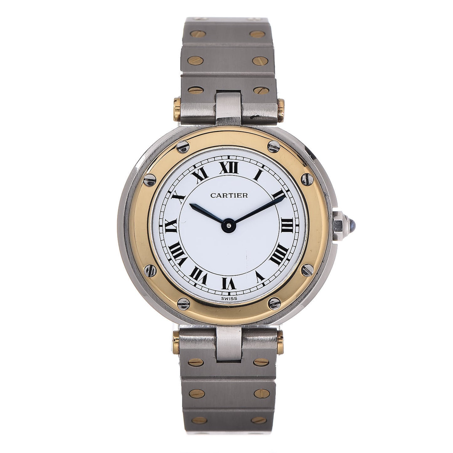 Stainless Steel 18K Yellow Gold 27mm Santos De Galbee Quartz Watch