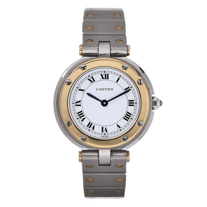 Cartier Stainless Steel 18K Yellow Gold 27mm Santos De Galbee Quartz Watch 1 of 8