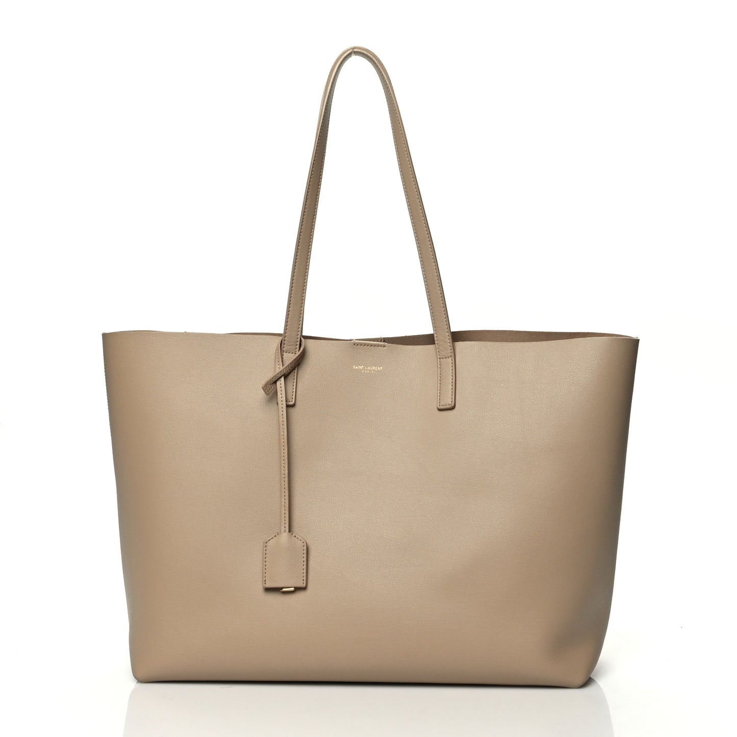 Calfskin Large Shopping Tote Dark Beige