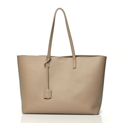 Saint Laurent Calfskin Large Shopping Tote Dark Beige 2 of 14