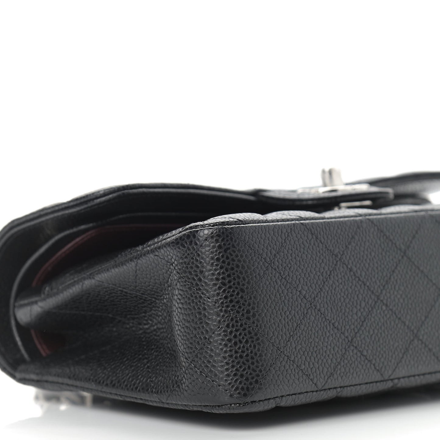 Caviar Quilted Small Double Flap Black