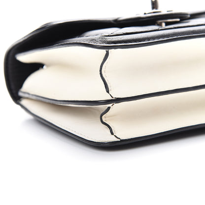 Chanel Lambskin Quilted Mini Graphic Flap Bag Black White 8 of 9