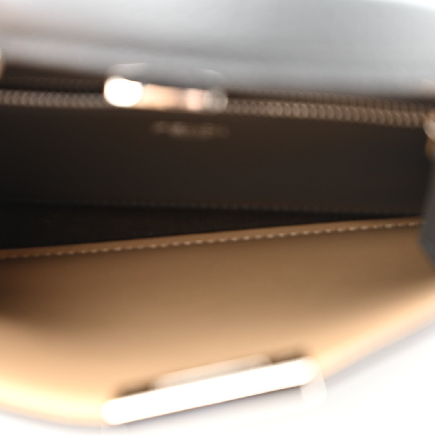 Fendi Cuoio Romano Vitello Cover Glazed Fabric Bi-Color FF 1974 Mini Peekaboo I SEE U Satchel Gray 5 of 10