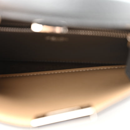 Fendi Cuoio Romano Vitello Cover Glazed Fabric Bi-Color FF 1974 Mini Peekaboo I SEE U Satchel Gray 5 of 10