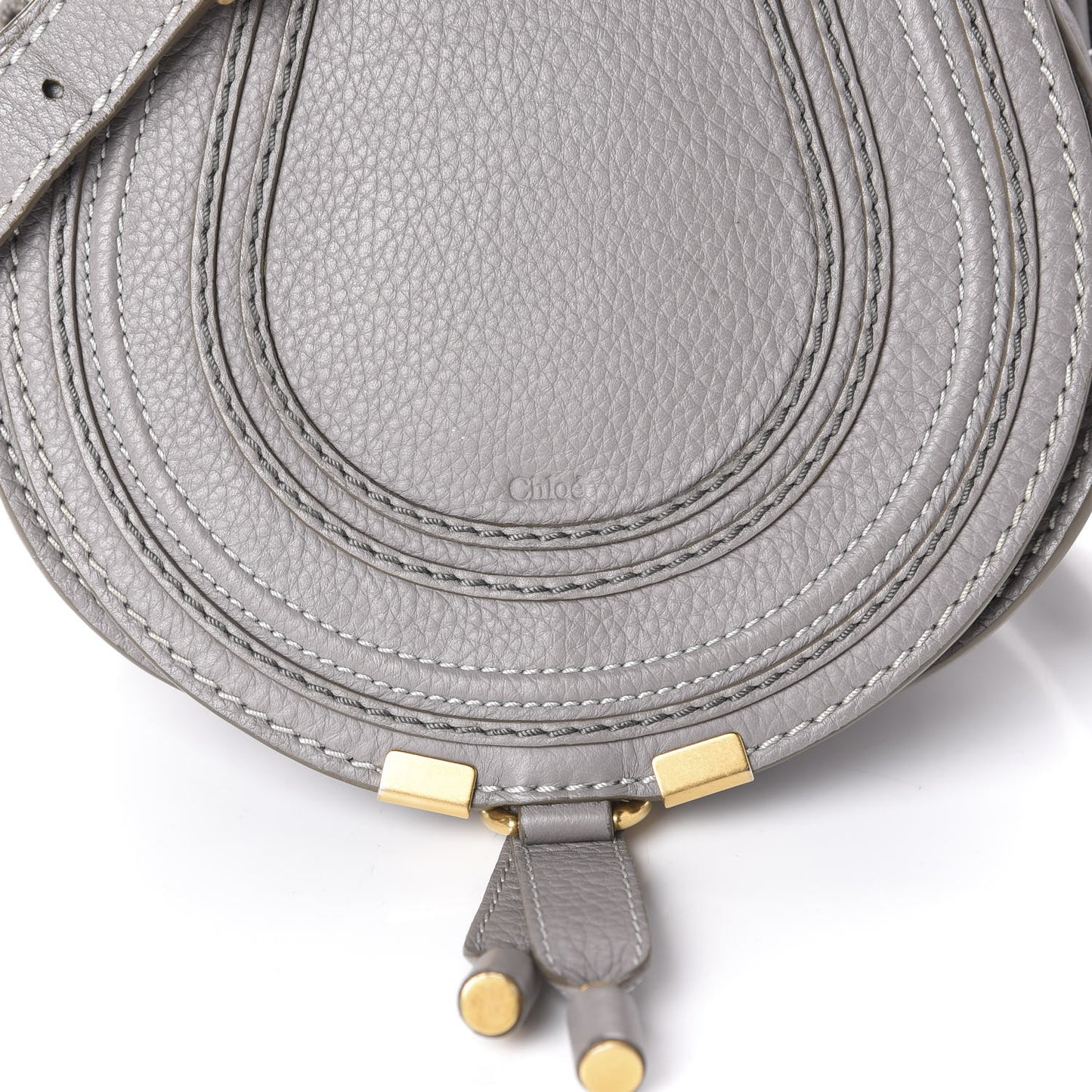 Calfskin Mini Marcie Round Crossbody Bag Cashmere Grey
