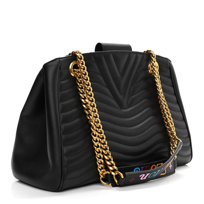 Louis Vuitton Calfskin New Wave Chain Tote Black 4 of 17