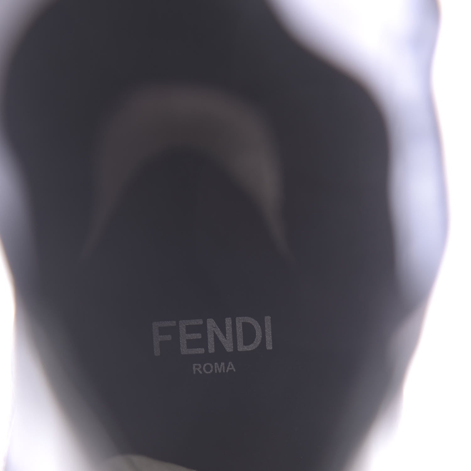 Fendi Vitello Lucido Stretch Fabric Logo Rockoko 105mm Sock Boots 37 Black White 7 of 10