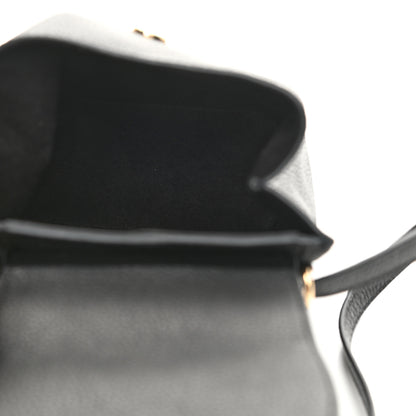Salvatore Ferragamo Hammered Calfskin Gancini Mini Bag Black 5 of 10