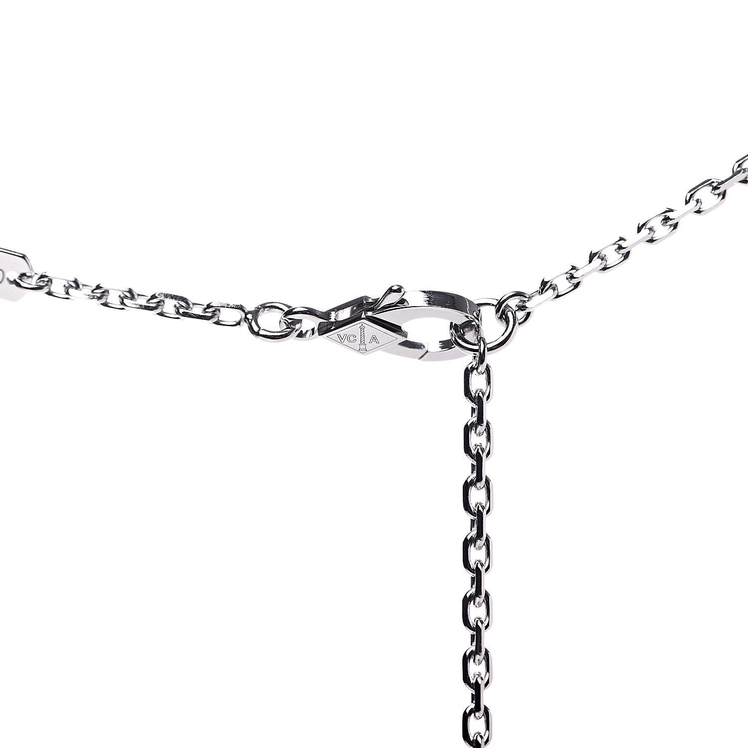 Van Cleef & Arpels 18K White Gold Black Onyx Magic Alhambra Pendant Necklace 5 of 7