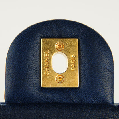 Chanel Lambskin Chevron Quilted Small Flap Navy Blue 5 of 8
