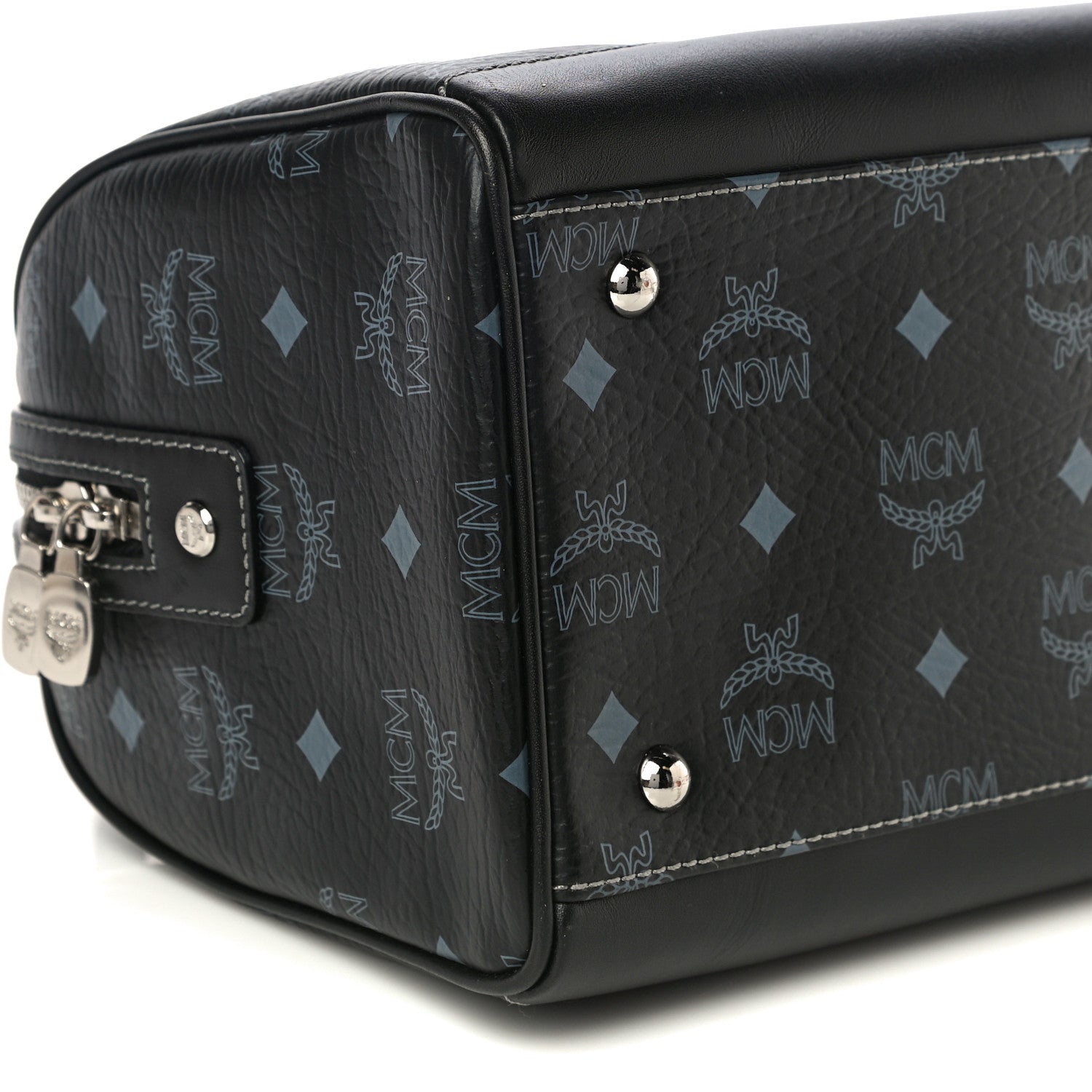 MCM Visetos Small Boston Bag Black 7 of 8