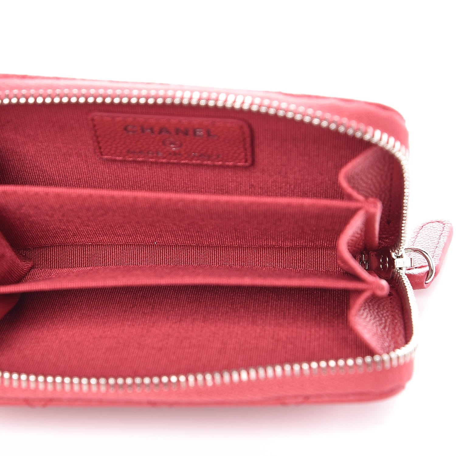 Chanel Caviar Quilted Diamond CC Duo Zip Coin Purse Pink 5 of 8