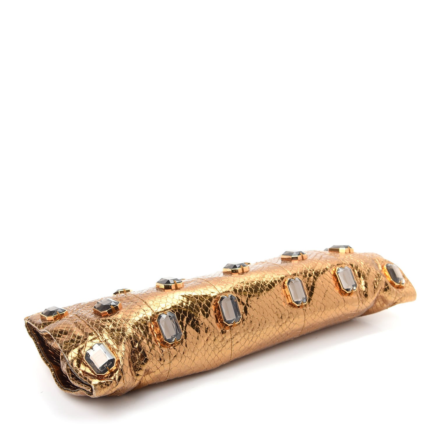 Prada Whipsnake Pietre Jeweled Evening Bag Gold 3 of 8