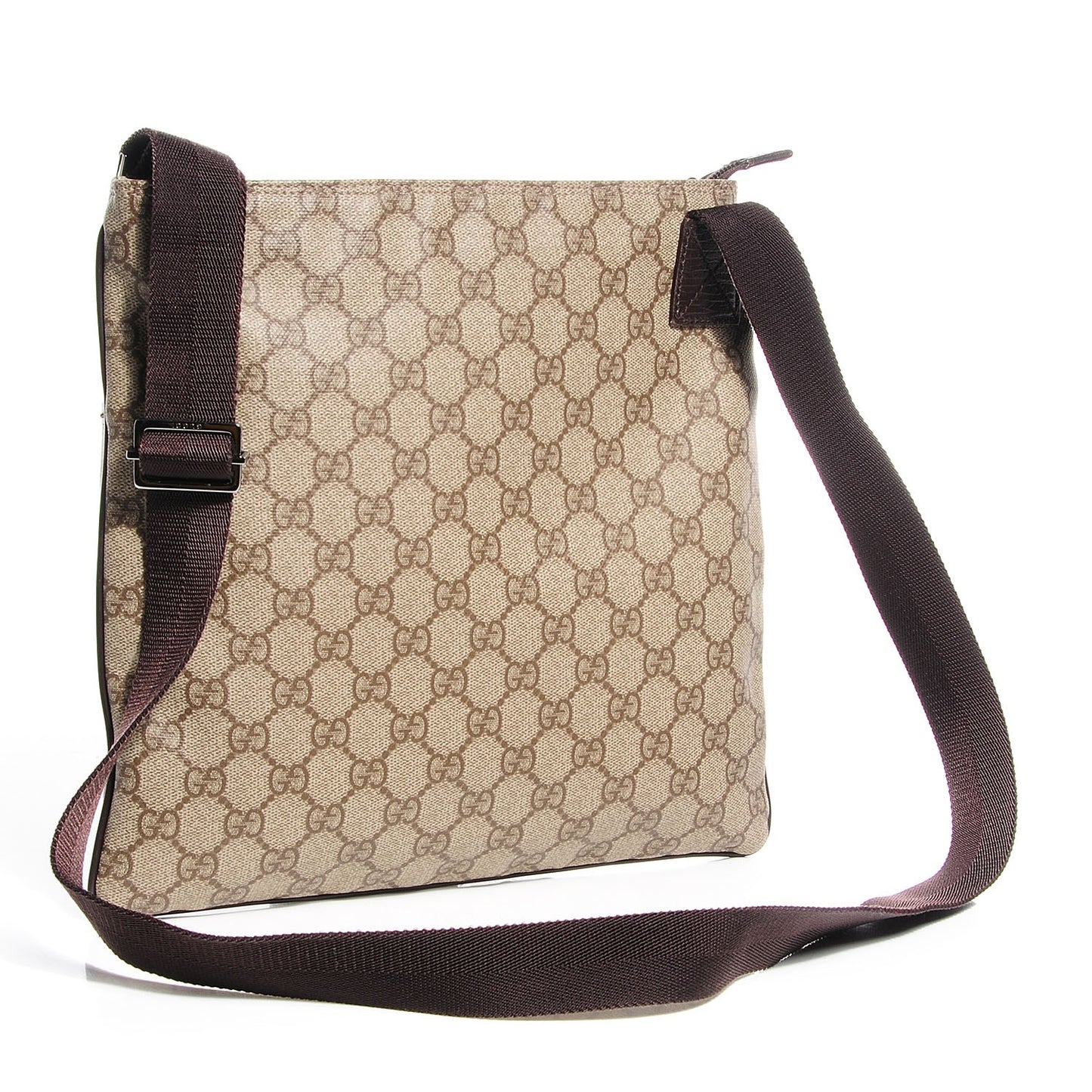 GG Plus Monogram Medium Flat Messenger Bag Dark Brown