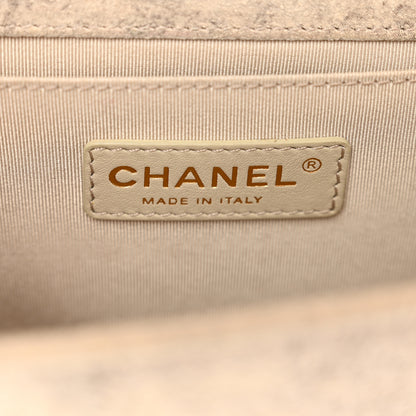 Chanel Iridescent Calfskin Quilted Medium Boy Flap Beige 7 of 10