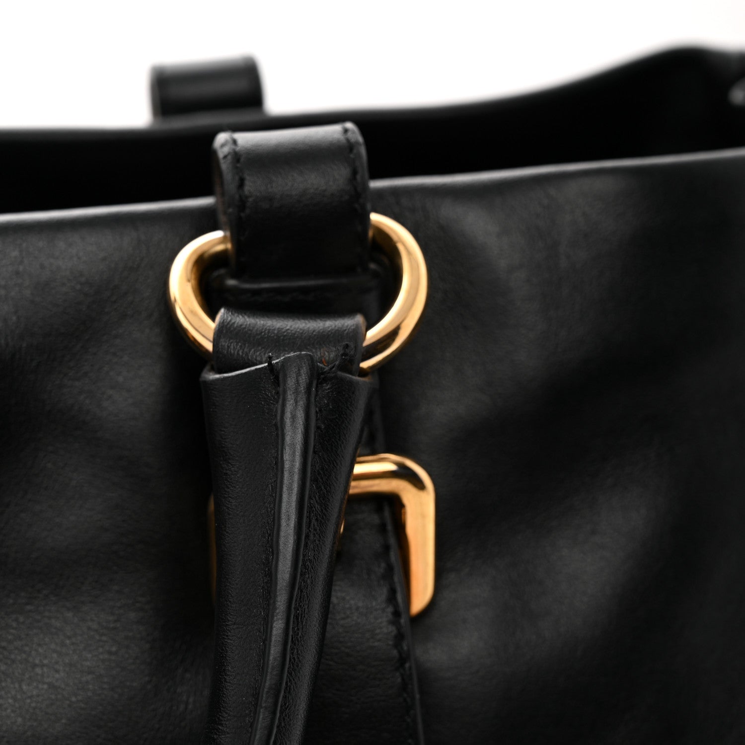 Prada Soft Calfskin Shopping Satchel Black 11 of 11