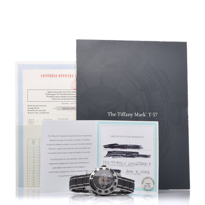 Tiffany Stainless Steel Rubber 42mm Mark T-57 Chronograph Automatic Watch Black 7 of 7
