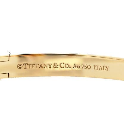 Tiffany 18K Yellow Gold Wide T T1 Hinged Bangle Bracelet 3 of 4