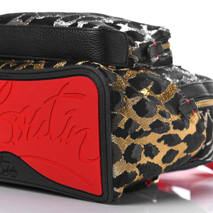 Christian Louboutin Nylon Calfskin Leopard Studded Small Backloubi Backpack Black 9 of 10