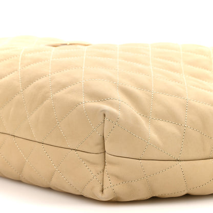 Saint Laurent Nubuck Suede Quilted Maxi Icare Shopping Tote Beige 10 of 10