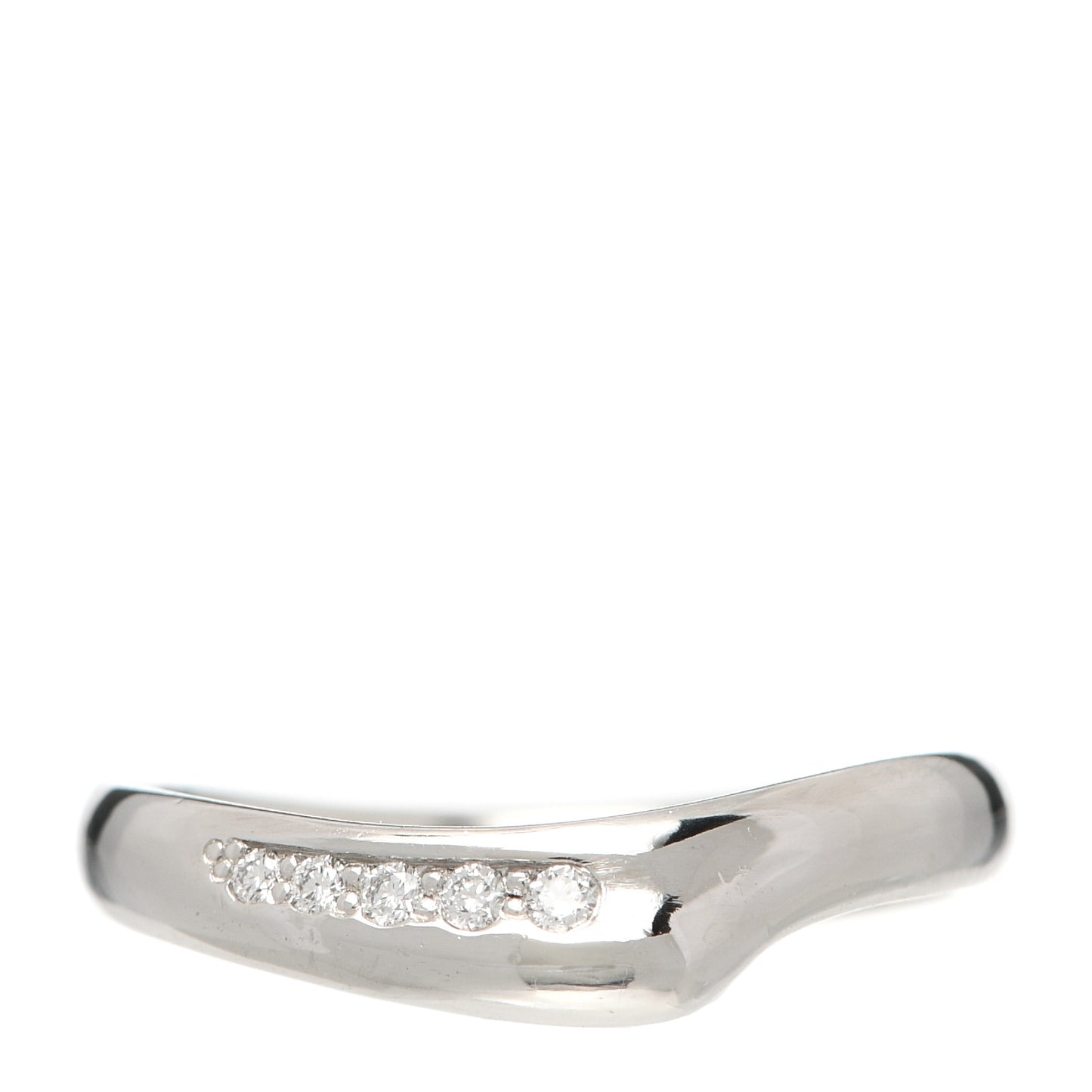 Platinum Diamond Elsa Peretti Open Heart Band Ring 49 4.75