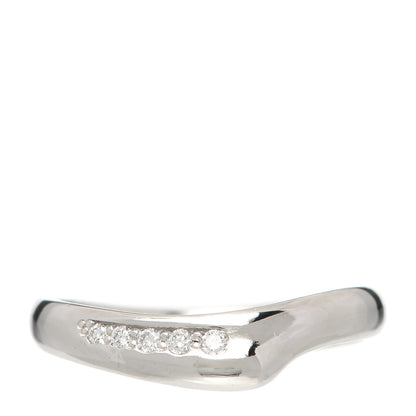 Tiffany Platinum Diamond Elsa Peretti Open Heart Band Ring 49 4.75 1 of 8