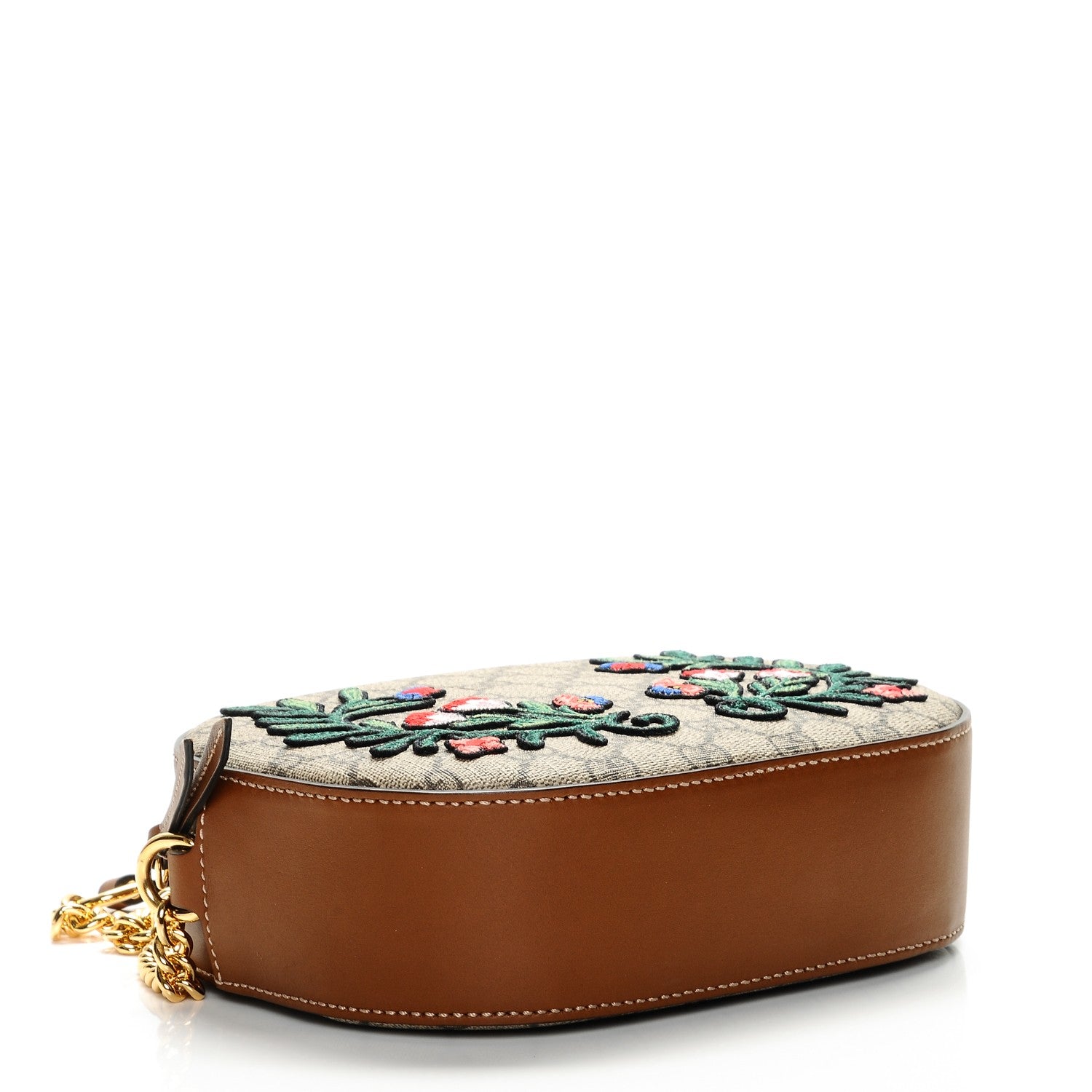 Gucci GG Supreme Monogram Floral Embroidered Mini Chain Shoulder Bag Beige Tuscany 4 of 7