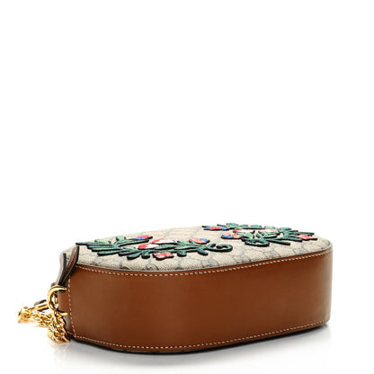 Gucci GG Supreme Monogram Floral Embroidered Mini Chain Shoulder Bag Beige Tuscany 4 of 7