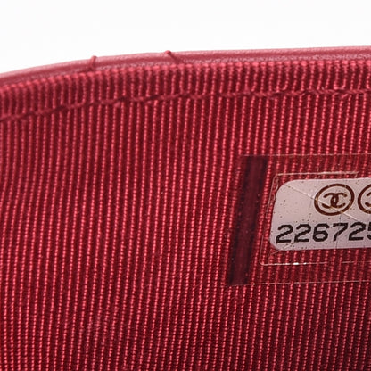 Chanel Lambskin Quilted Flap Card Holder Dark Pink 8 of 9