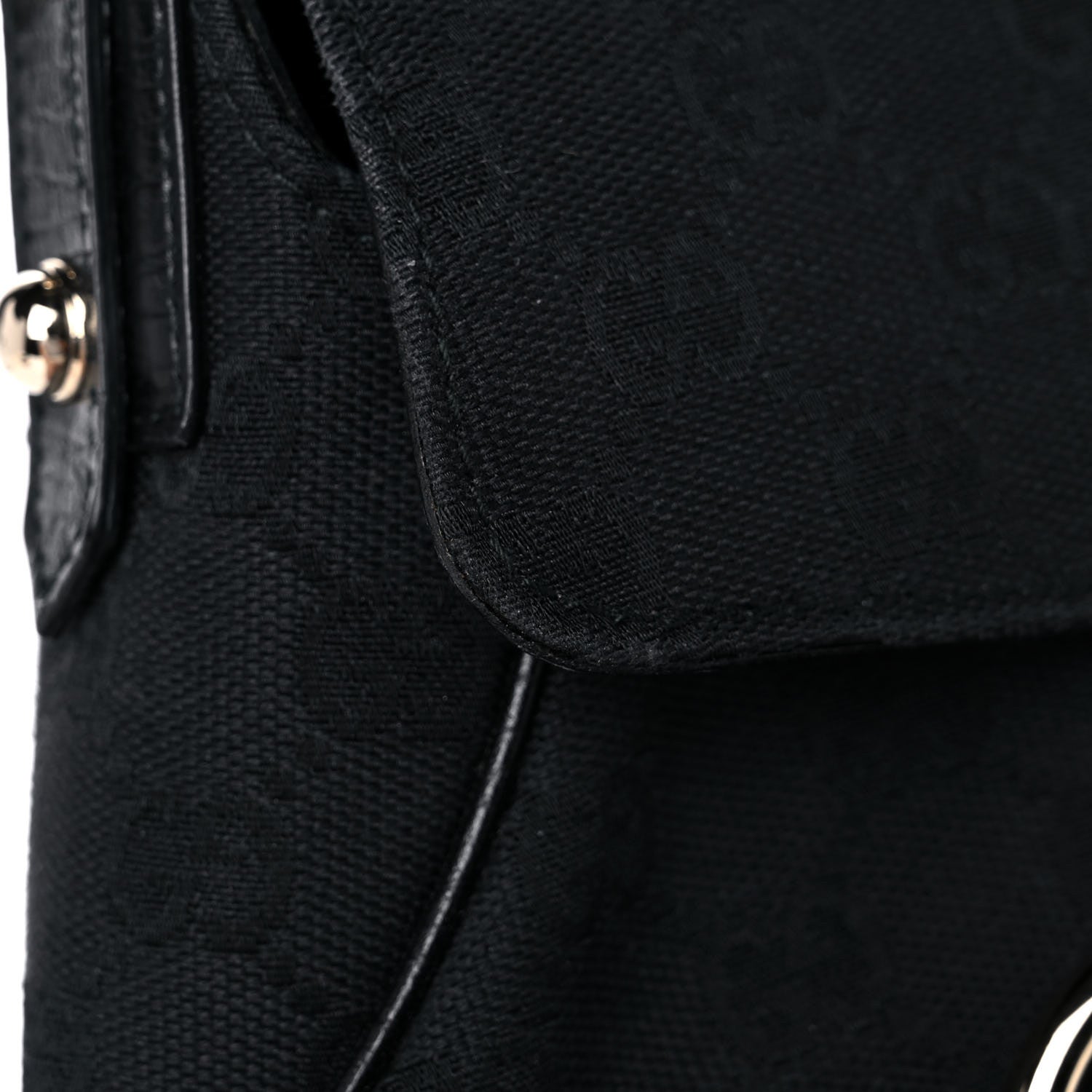 Gucci Monogram Horsebit Web Flap Bag Black Beige 12 of 14