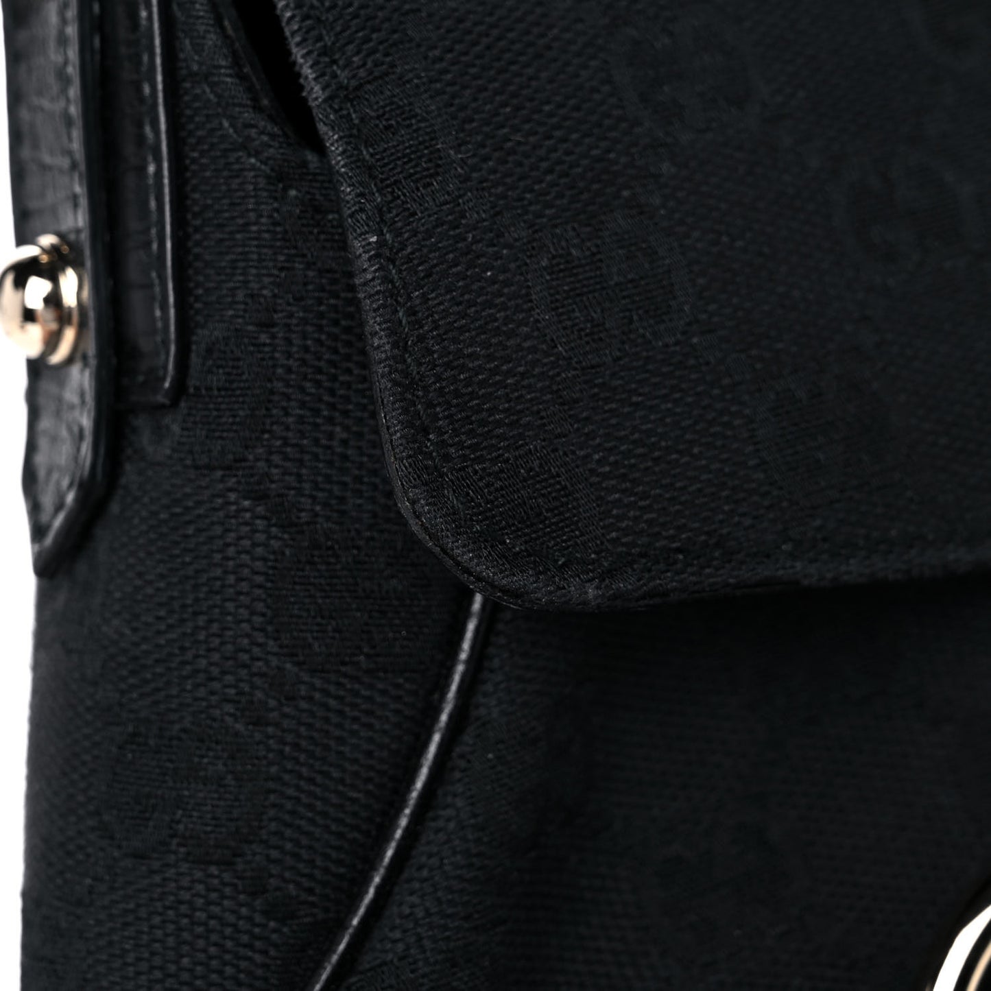 Monogram Horsebit Web Flap Bag Black Beige