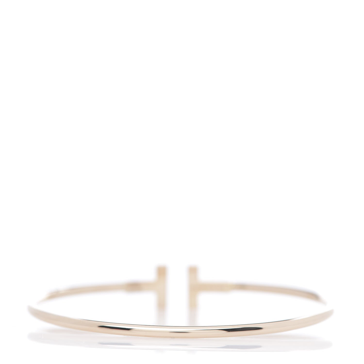 Tiffany 18K Rose Gold Diamond T Wire Bracelet 3 of 5
