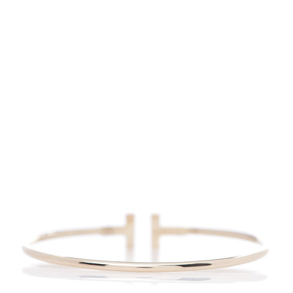 Tiffany 18K Rose Gold Diamond T Wire Bracelet 3 of 5