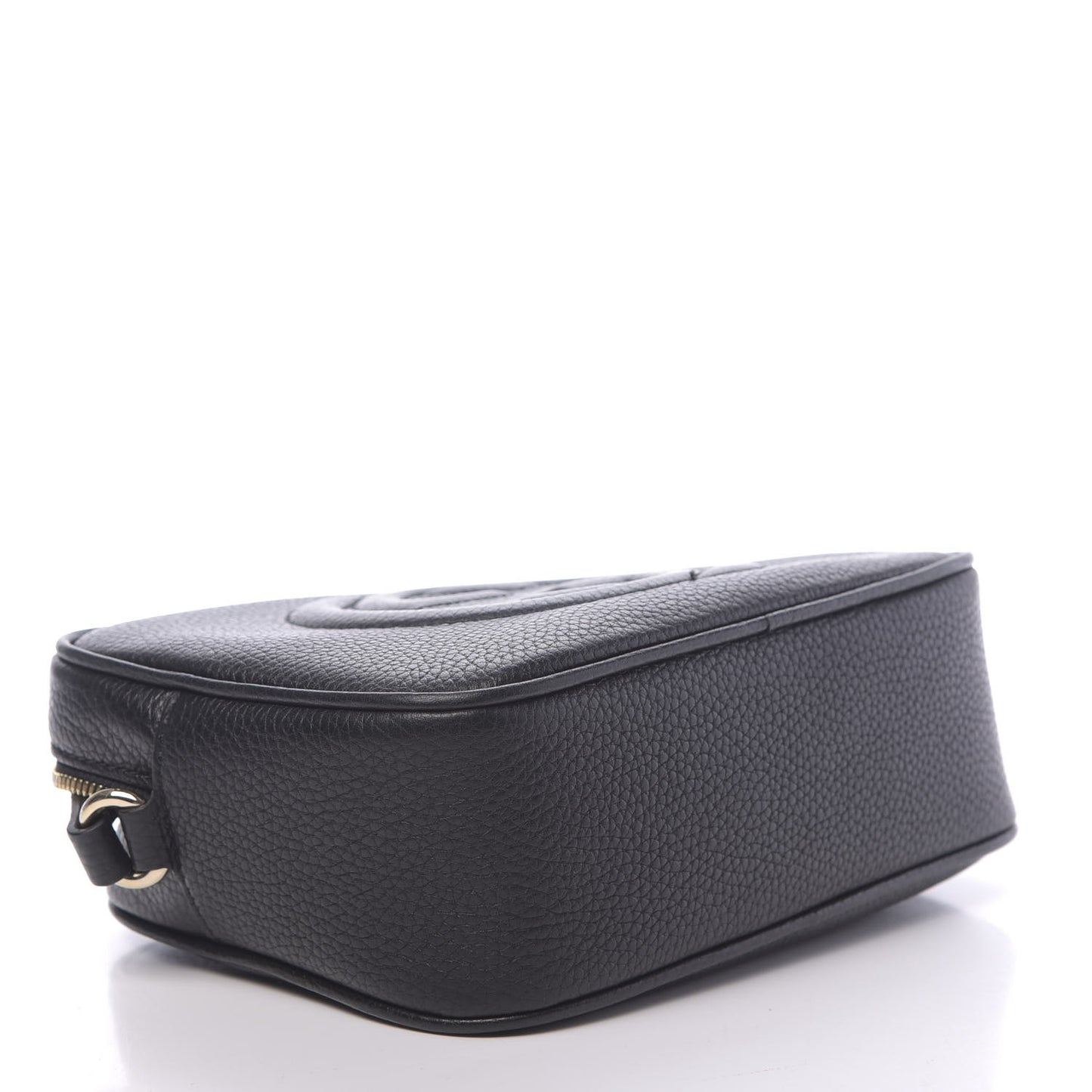 Pebbled Calfskin Small Soho Disco Bag Black