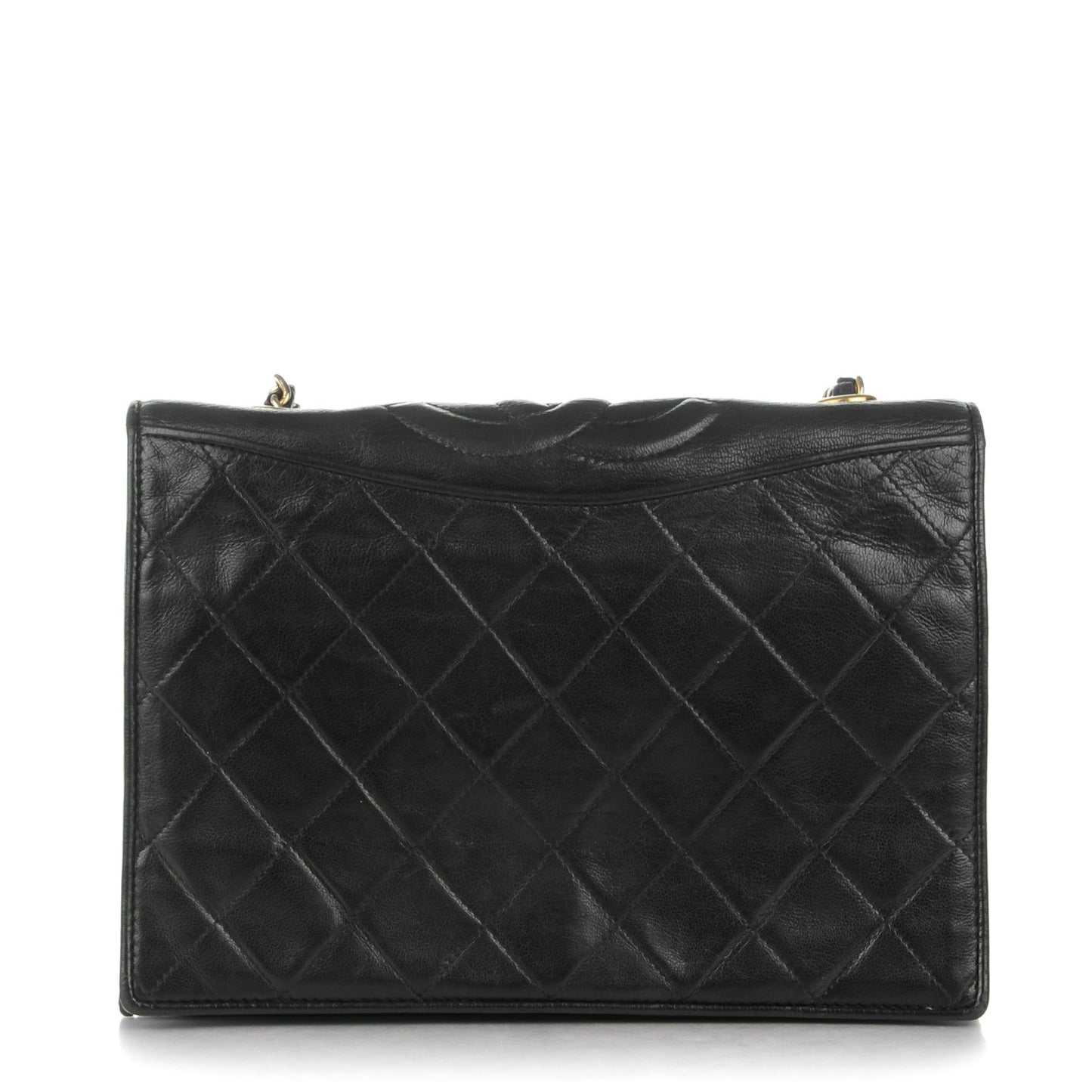 Lambskin Quilted CC Small Single Flap Black