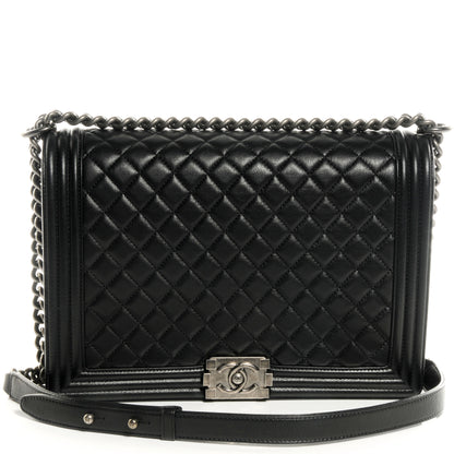 Chanel Lambskin Quilted Large Boy Flap Black 1 of 9