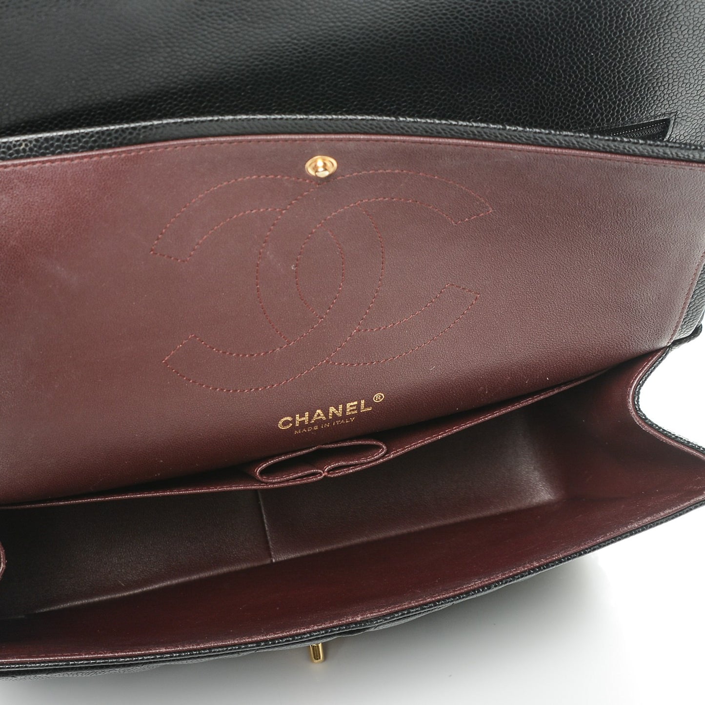 Caviar Quilted Jumbo Double Flap Black