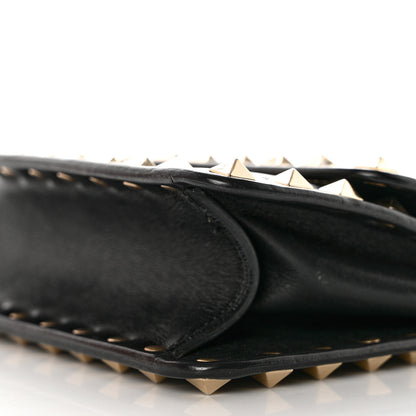Valentino Garavani Vitello Mini Rockstud Flap Wallet on Strap Black 10 of 12