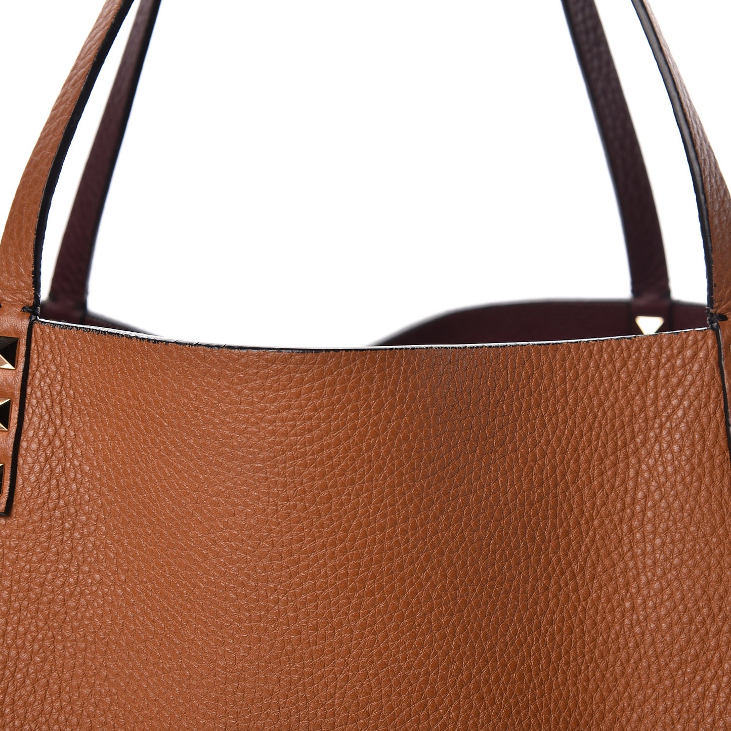Grained Calfskin Large Rockstud Reversible Tote Light Cuir Rubin