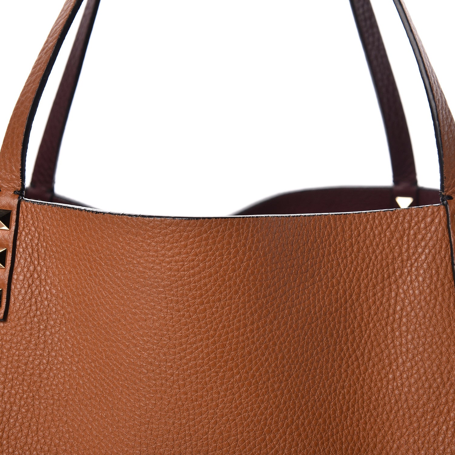 Valentino Garavani Grained Calfskin Large Rockstud Reversible Tote Light Cuir Rubin 11 of 16