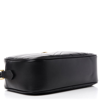 Gucci Calfskin Matelasse Small GG Marmont Chain Shoulder Bag Black 4 of 10
