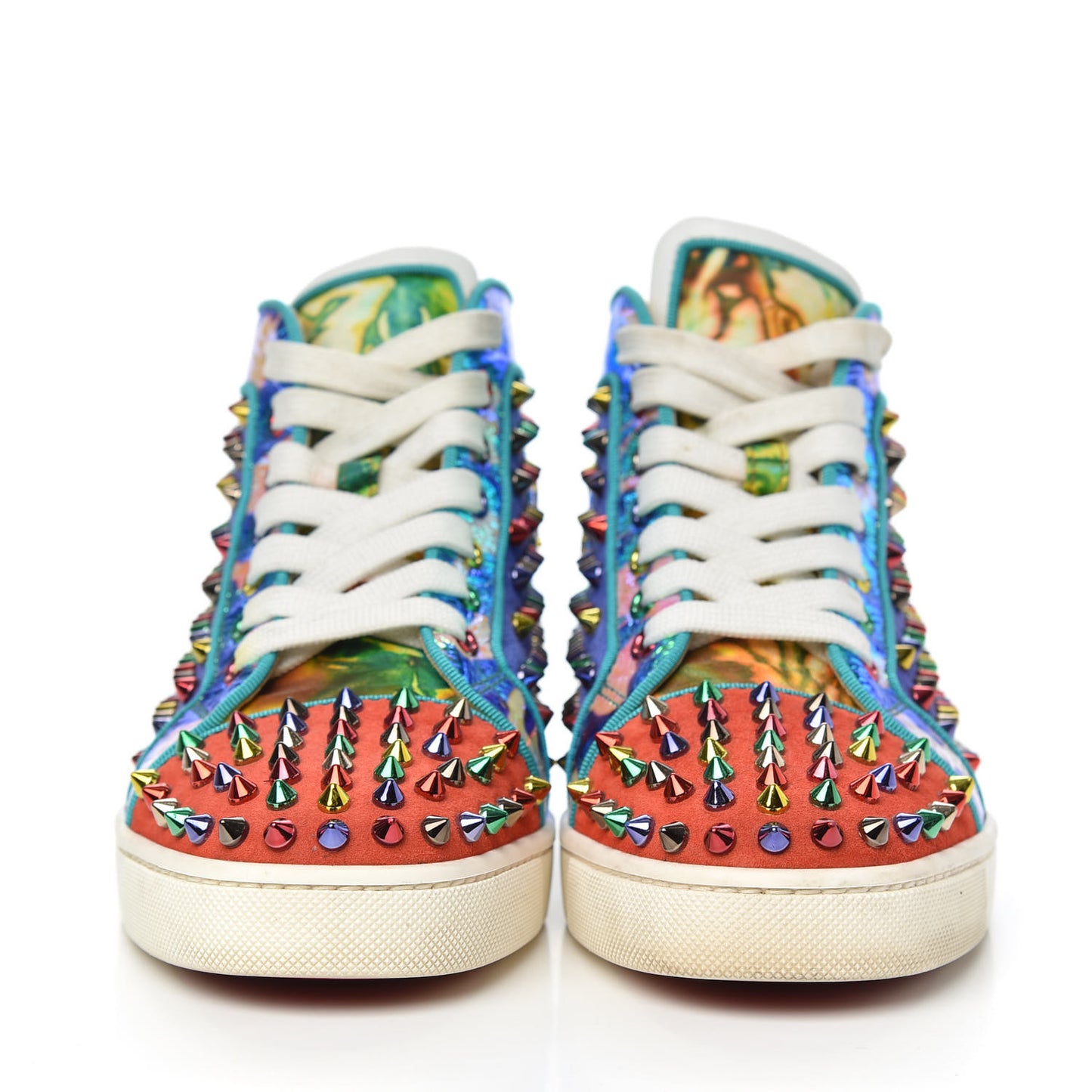 Suede Nappa Louis Pik Pik Orlato Flat Spikes Sneakers 37.5 Multicolor