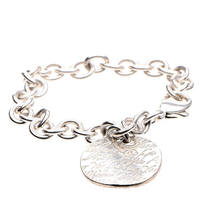 Tiffany Sterling Silver Notes Round Tag Charm Bracelet 1 of 5