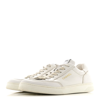 Chanel Calfskin Womens CC Logo Sneakers 38.5 White 4 of 12