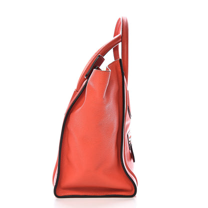 Celine Drummed Calfskin Mini Luggage Coquelicot 13 of 14