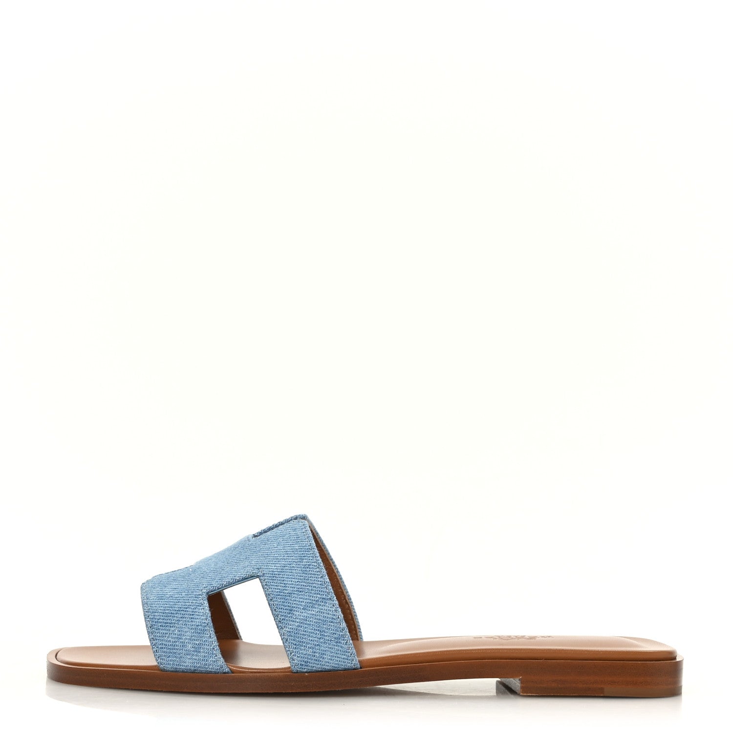 Hermes Denim Canvas Oran Sandals 35.5 Bleu Clair 1 of 9