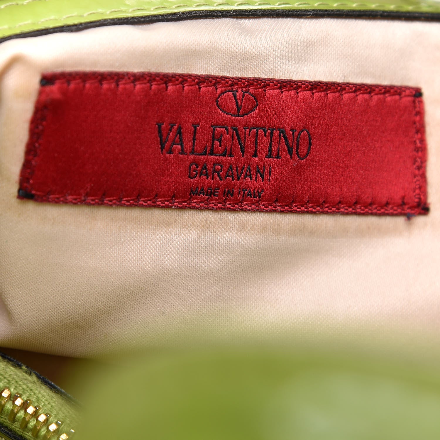 Valentino Garavani Patent Lacca Small Nuage Bow Hobo Green 8 of 9