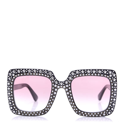 Gucci Acetate Crystal Oversize Sunglasses GG0148S Black 3 of 8