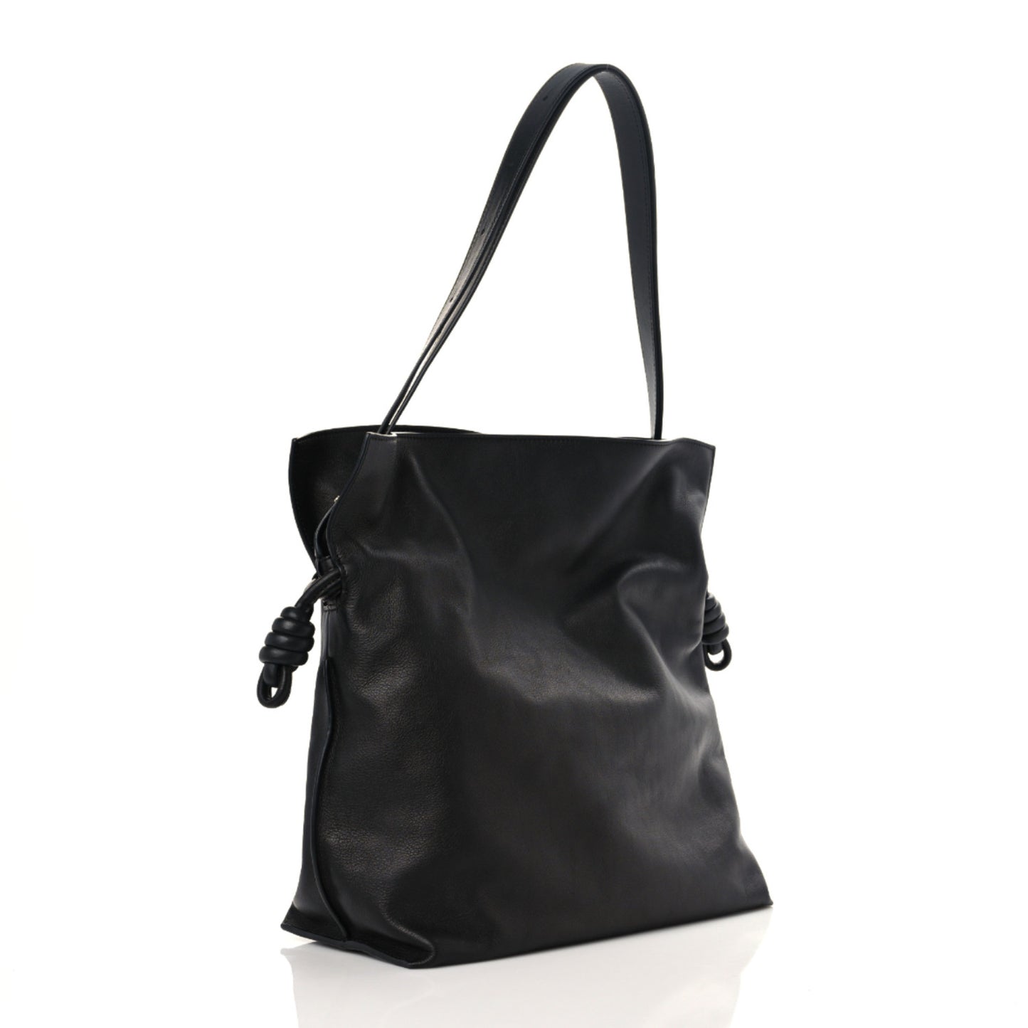 Calfskin Flamenco Knot Bag Black