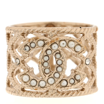 Chanel Pearl Chain CC Ring Gold 1 of 5